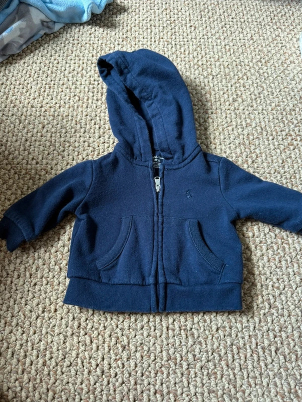 Navy blue Ralph Lauren baby zip-up hoodie